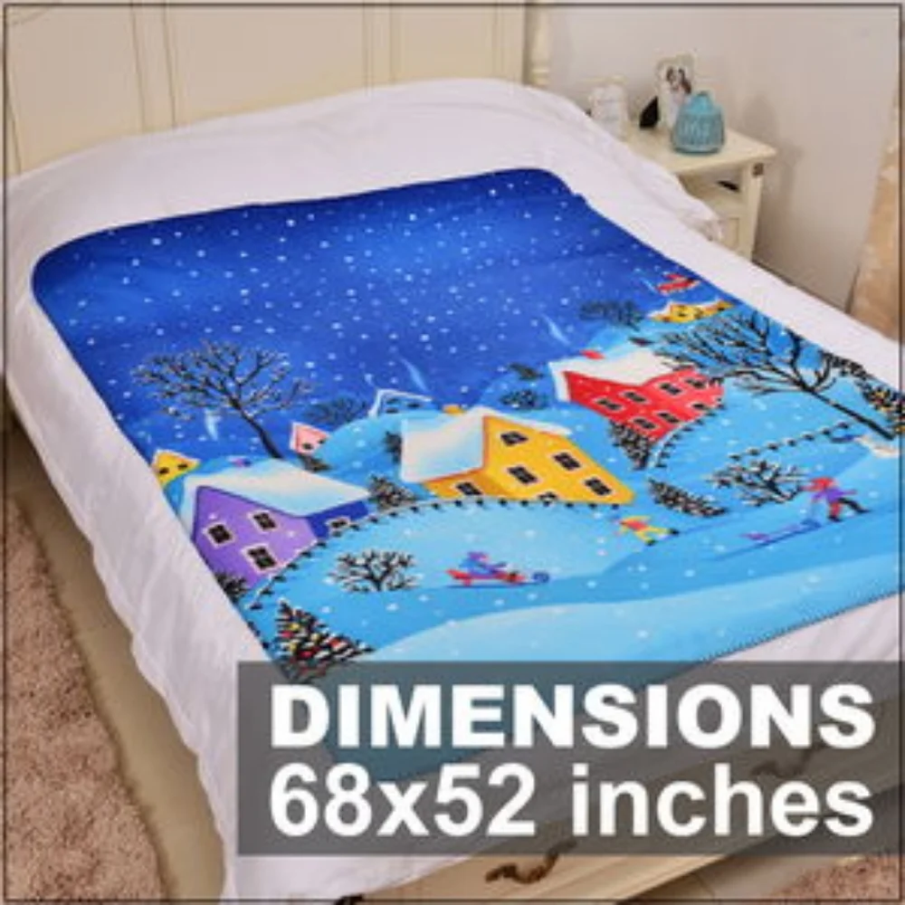 Homes, kids on the Shed and Snow Themed Throw Blanket